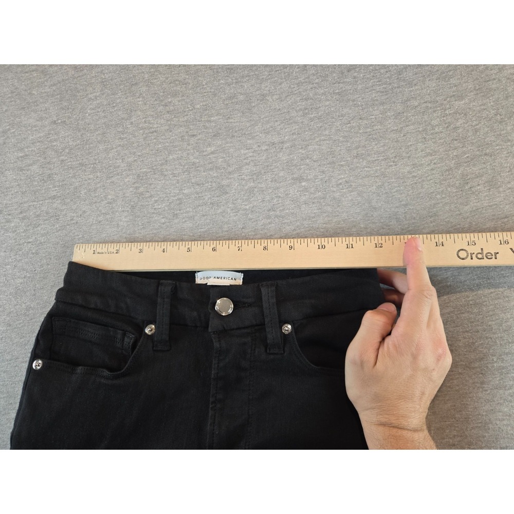 Good American Jeans 4/27 Black Good Legs Skinny Crop Stretch Denim GAGLC001S - Picture 7 of 10